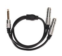 Yinhing Splitter per Cuffie per 2 Cuffie, Splitter y Cavo a Doppio Canale in Lega di Alluminio in Lega da 6,35 Mm a Doppio Cavo Porta Femmina da 6,35 Mm Stereo da 1/4 Pollici,