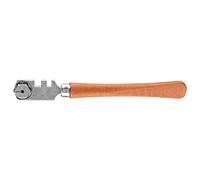 Yinhing Tagliavetro Professionale a Sei Ruote da 130 Mm con Manico in Legno Ad Alta Efficienza e Strumento per il Taglio del Vetro Spesso Sei Ruote in Metallo Duro Sostituibili per l'artigianato