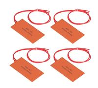 Yinhing Tappetino Riscaldante in Silicone 12V 15W 5.9x2 4 Pezzi Tappetino Riscaldante in Gomma Siliconica Flessibile per Coperte Elettriche Fusti di Petrolio 12V 15W