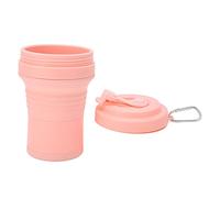 Yinhing Tazza caffè Pieghevole, Tazza Viaggio a Prova di Perdite con Isolamento Termico in Silicone con Cannuccia, per Viaggi in Famiglia, Soggiorni in Hotel, Sport, Fitness, Viaggi di (Rosa chiaro)