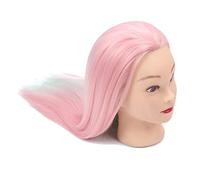 Yinhing Testa di Manichino Professionale con Capelli per Styling Intrecciato Taglio di Capelli Formazione Stilista Capelli Sintetici Ad Alta Temperatura (rosso chiaro due colori)