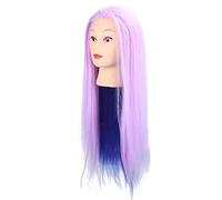 Yinhing Testa di Manichino Professionale con Capelli per Styling Intrecciato Taglio di Capelli Formazione Stilista Capelli Sintetici Ad Alta Temperatura (viola chiaro due colori)