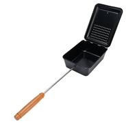 Yinhing Vassoio per Griglia per Popcorn Vaschetta per Popcorn Manuale in Ferro con Manico in Legno per la Casa Campeggio Cortile Feste all'aperto Riunioni di Famiglia Divertimento per Picnic Facile