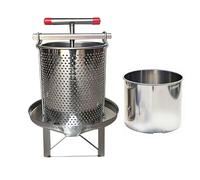 Yinian Pressa per Miele in Acciaio Inox, Manuale per Estrarre per Miele Torchio per Frutta e Vino con Manico a T e Copertura Protettiva Antispruzzo per Miele, Vino, Frutta, Cera