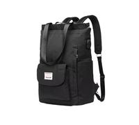 Yinj9562fg Per l'ufficio Borsa a tracolla di grande capacità multifunzionale for laptop da 15,6 pollici antiurto casual Zaini for studenti Portatile e facile da riporre(Nero)