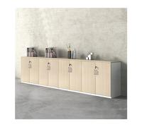 Yinj9562fg Piedistallo Armadietto classificatore combinato portaoggetti in legno a otto ante for dati for ufficio da 3,2 m con serratura Stile Industriale