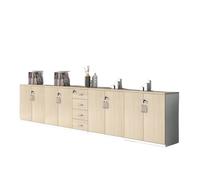 Yinj9562fg Piedistallo Armadietto classificatore combinato portaoggetti in legno Otto ante con quattro armadietti for dati for ufficio da 3,6 m serratura Stile Industriale
