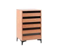 Yinj9562fg Piedistallo Armadietto multiuso portadocumenti for ufficio a cinque cassetti in legno vintage a mortasa e tenone laterale in stile industriale Stile Industriale(Red)