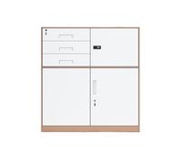 Yinj9562fg Verticale Archivio di ferro, armadietto di memorizzazione dei dati per ufficio, libreria per balcone, armadietto di stoccaggio con serratura, piccolo armadio organizzazione(Bruin)