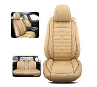 yinjieEUR Set Coprisedili Auto per BMW X1 E84 2010-2015, Protezioni per Sedili in Pelle PU, Confortevole Traspirante Copertura Sedile, Compatibile con Airbag Laterale,D-Beige