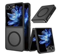 YINLAI Cover per Samsung Z Flip 7, magnetica compatibile con MagSafe, custodia traslucida opaca posteriore sottile protezione fotocamera posteriore antiurto antigraffio custodia per Samsung Galaxy Z