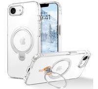 YINLAI Custodia per iPhone 16e, compatibile con Magsafe, iPhone 16e, con supporto ad anello superiore a 360°, protezione militare, cover posteriore protettiva per iPhone 16e 6.1", trasparente