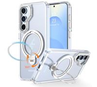 YINLAI Custodia per Samsung Galaxy S25 con supporto superiore a 360°, compatibile con Magsafe, protezione militare magnetica, cover posteriore opaca, per Samsung Galaxy S25 6.2", trasparente