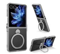 YINLAI Custodia per Samsung Galaxy Z Flip7 5G, compatibile con Magsafe con supporto, magnetica con anello traslucido a 360°, opaca, antiurto