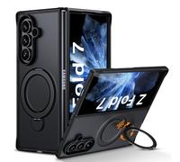 YINLAI Custodia per Samsung Galaxy Z Fold7, compatibile con Magsafe con supporto, magnetica, con anello traslucido a 360°, opaca, antiurto, per Samsung Galaxy Z Fold7 5G 8.0", colore nero