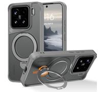 YINLAI Custodia per Xiaomi 15, compatibile con Magsafe con supporto, custodia protettiva magnetica con supporto ad anello invisibile a 360°, protezione militare, cover posteriore opaca per Xiaomi 15
