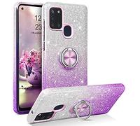 YINLAI Custodia protettiva per Samsung Galaxy A21S con glitter luccicanti per Samsung Galaxy A21S per ragazze e donne con supporto ad anello a 360 gradi, custodia protettiva per Samsung Galaxy A21S,