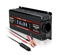 Yinleader Inverter LCD da 12 V/24 V a 230 V, 1000 W, 1 presa EU 2 USB, convertitore di tensione auto