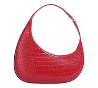 YiNLuax Borsa da donna e borsa all-matching ascellare borsa a tracolla in pelle PU mezza ascella per shopping borsa da donna borsa a tracolla in pelle PU, Rosso, One Size
