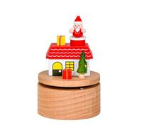 YiNLuax Carillon rotante in legno fatto a mano decorazione natalizia albero di Natale Babbo Natale tema con