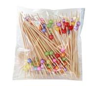 YiNLuax Confezione da 100 spiedini in bambù facili da usare, utensili da campeggio, per cocktail, frutta, decorazioni per feste di nozze
