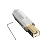YiNLuax Connettore USB B-Type Square Port placcato oro Shell preciso 6mm Foro in lega di alluminio Shell per stampante Riparazioni cavo dati Riparazione cavo di stampa