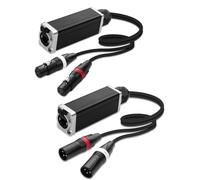 YiNLuax Estensore DMX512 a doppio canale 3 pin RJ45 per illuminazione da palco a lungo raggio, riduzione del rumore CAT5/CAT6 per aumentare i segnali di rete