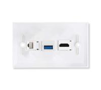 YiNLuax Facile installazione RJ45 USB3.0 Cat6 piastra da parete per Enhanceds Connectivitys Home Theater o sala conferenze adattatore piastra frontale