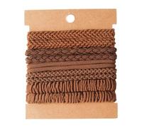 Yinluluna 10 elastici per capelli in stile bohémien, non danneggiano i capelli, braccialetti da donna, graziosi e resistenti, per coda di cavallo (caffè)