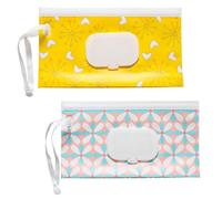 Yinluluna Confezione da 2 dispenser per salviette, contenitore portatile con passante per appenderlo, sacchetto ricaricabile per salviette umidificate per escursioni, viaggi, gite all'aperto o