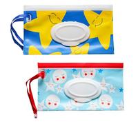 Yinluluna Confezione da 2 dispenser per salviette, contenitore portatile con passante per appenderlo, sacchetto ricaricabile per salviette umide per escursioni, viaggi, gite all'aperto o campeggio