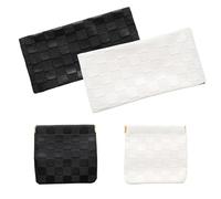 Yinluluna Piccola borsa per il trucco per borsa, borsa per trucco portatile impermeabile, mini borsa cosmetica in pelle per rossetto, da donna, senza cerniera a scacchi, bianco, nero.