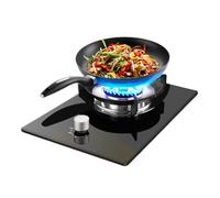 YINMAN Fornello A Gas 1 Bruciatore, Fuoco Rotante da 5KW, Fornello di Conversione A Gas Naturale/Gas Liquefatto, Supporto for Pentola in Ghisa in Vetro Temperato Nero, con Protezione Anti-Fiamma(LPG)