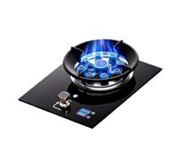 YINMAN Fornello A Gas, Fornello A Gas da 5,2 KW, Fornello di Conversione Gas Naturale/Gas Liquefatto, Piano Cottura in Vetro Temperato Nero, con Timer, Adatto for La Cucina Domestica(NG)