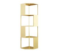 YINMAN Libreria Angolare A 3/4 Strati, Scaffale For Il Pavimento Della Casa, Semplice Vetrina In Ferro, Salvaspazio, Adatta For Camera Da Letto, Soggiorno, Studio E Ufficio(Gold,4 layers)