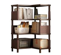 YINMAN Libreria Angolare, Scaffale For La Casa A 4/5/6 Strati, Scaffale For Armadietto Indipendente, Salvaspazio, For Camera Da Letto, Soggiorno, Sala Studio E Ufficio(Brown,4 layers)