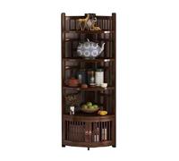 YINMAN Libreria Angolare, Scaffale Portaoggetti Da Terra For La Casa, Scaffale Portaoggetti A 3/4/5/6 Strati Con Anta Armadio, Salvaspazio, For Camera Da Letto, Soggiorno E Ufficio(5layers)