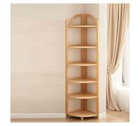 YINMAN Libreria Angolare, Scaffale Portaoggetti Da Terra For La Casa, Semplice Scaffale Espositore In Bambù, Salvaspazio, Adatto For Soggiorno, Camera Da Letto E Ufficio(Color 3,6 layers)