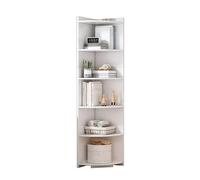YINMAN Libreria Angolare, Scaffale Triangolare Da Terra, Scaffale Indipendente For Espositori, Salvaspazio, For Camere Da Letto, Soggiorni, Corridoi E Uffici(White,6 layers)
