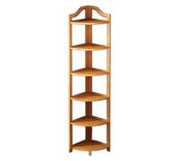 YINMAN Scaffale Angolare A 3/4/5/6 Strati, Mobiletto For La Casa Dal Pavimento Al Soffitto, Semplice Espositore In Bambù, Salvaspazio, For Camera Da Letto, Soggiorno E Ufficio(Color 3,6 layers)