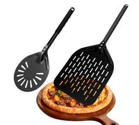 Yinnhom Set di pale per pizza perforate, pala per pizza da 12",paletta per pizza da 6",pala per pizza in alluminio resistente al calore con manico in silicone,set di sollevatori per pizza antiaderenti