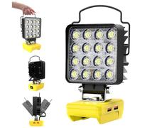 Yinniy A Led Senza Fili Compatibile con Dewalt 18V/20V - Luce Di Lavoro Alimentata A Batteria, 34W 5000Lm Portatile Di Inondazione Torcia Elettrica con Porta Caricabatterie Usb