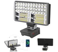 Yinniy Luce compatibile con DeWalt 20V 18V/20V,Luce Di Lavoro A Led Cordless 60W 6000Lm Ricaricabile Torcia Elettrica con Protezione Di Bassa Tensione E Usb,Luce Di Inondazione Alimentata A Batteria