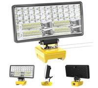 Yinniy Luce Compatibile Con DeWalt 20V 18V/20V - Torcia Elettrica A Led Cordless 38W 6000Lm Ricaricabile - Luce Di Inondazione Con Protezione Di Bassa Tensione E Usb, Alimentata A Batteria