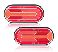 Yinolan Luci Posteriori per Rimorchio a LED 12/24V, 2 Pezzi Impermeabile per Lampada di Posizione Freno Riflettore Dinamico Indicatore di Direzione