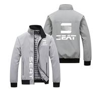 Yinova Giacca baseball uomo Compact Car Enthusiast, Giacca bomber uomo stile casual, per viaggi all'aria aperta, giacca sportiva e per il tempo libero, antivento(Grey,XL)