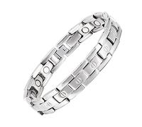 YINOX Bracciale da uomo super magnetico, in titanio, da uomo, con 13 magneti NdFeB e confezione regalo di alta qualità (21 cm)