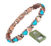 YINOX Bracciale in rame magnetico con pietra colorata per donna, braccialetto magnetico ad alta resistenza, include una squisita confezione regalo, adatto come regalo (D)