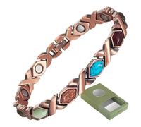 YINOX Bracciale magnetico in rame magnetico con pietre colorate per donna Bracciale magnetico ad alta resistenza con squisita confezione regalo adatta per regali (E)