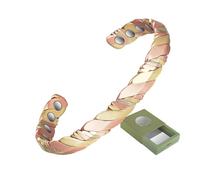 YINOX Bracciale magnetico in rame super forte per uomini e donne, classico braccialetto in rame indiano, con 8 magneti NdFeB e confezione regalo di alta qualità (6,5 pollici)